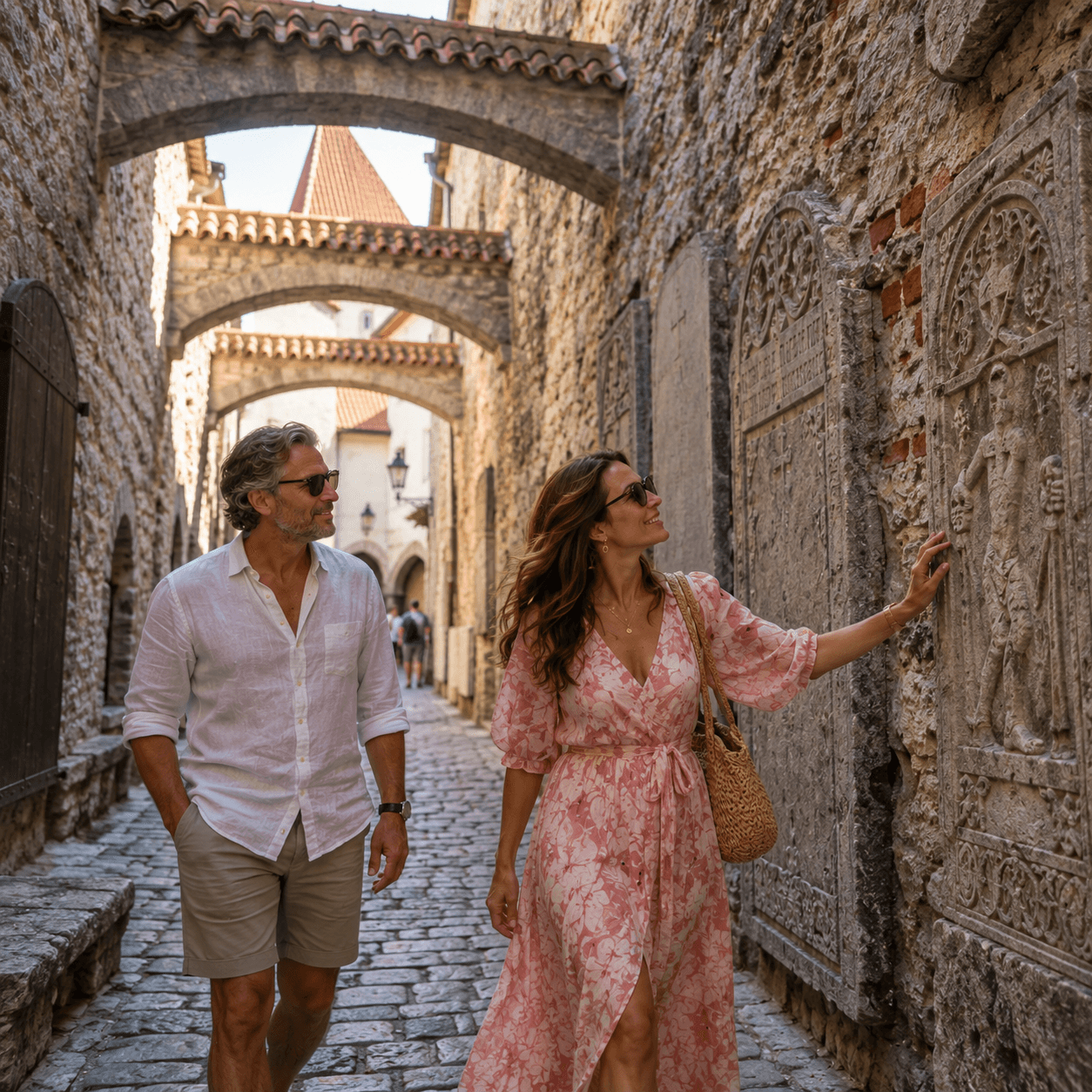 Walking an old town lane with a local guide