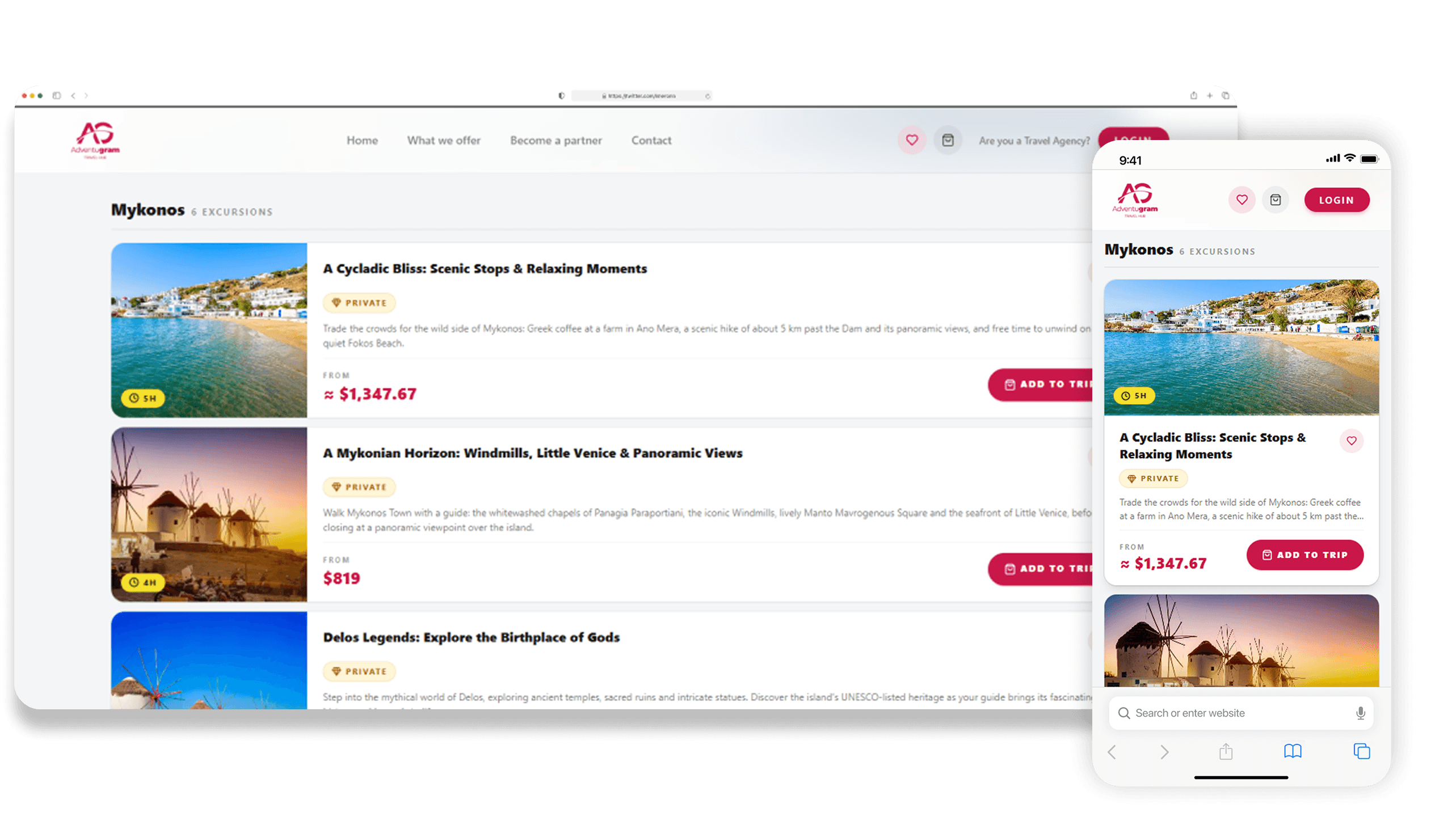An agency's own marketplace, shown on a laptop and a phone